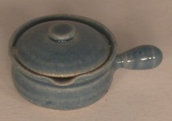 Pottery #62 Blue Pot w/Lip by Elisabeth Causeret