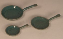 Pottery #25 Green Frying Pans by Elisabeth Causeret