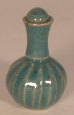 Pottery #72 Green Bottle by Elisabeth Causeret