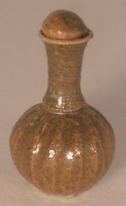 Pottery #72 Brown Bottle by Elisabeth Causeret