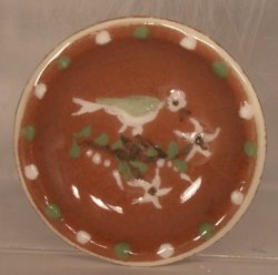 Redware Bird Plare #C by Elisabeth Causeret