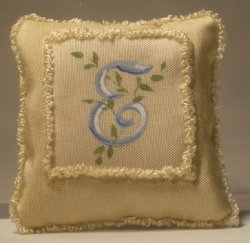 Monogram "E" Silk Pillow by Maritza Moran
