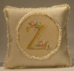 Medelion Monogram "Z" Silk Pillow by Maritza Moran