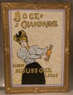 French Advertising Painting Bock Champag by Christopher Whitford