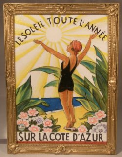 French Advertising Painting Cote D Azur by Christopher Whitford