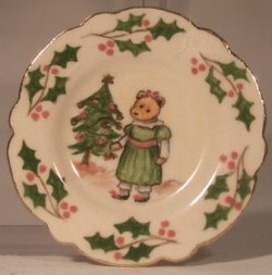 Christmas Teddy Bear Plate #9 by Dominique Levy