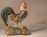 Rooster Pull Toy by Amanda Skinner