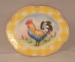 Provencal Coq Gingham Plate Oval Platter by Christopher Whitford