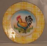 Provencal Coq Gingham Plate Yellow by Christopher Whitford