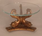 French Dolphin Glass Top Table *estate*