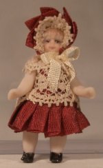 Bonnet Girl Maroon Doll by Pat Boldt