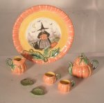 Witch & Pumpkin Teaset by Dominique Levy