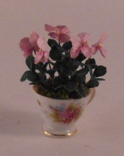 Pansy in Porcelain Cup from Occupied Japan by Artistic Florals