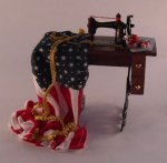 Sewing Machine w/Flag by Bette Chudy