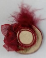 Cream Silk w/Burgandy Hat by Janine Crocker