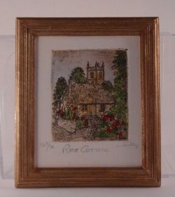 Rose Cottage Etching by Dorothy Griffiths by Paola Ojeda