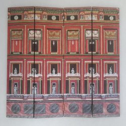 Fornasetti Town House Red Screen by Christopher Whitford