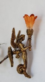 Empire Angel Sconce Amber Shade by Jim Pounder
