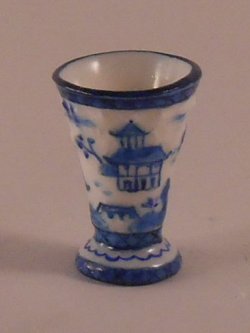 Blue Canton Flared Vase by Christopher Whitford