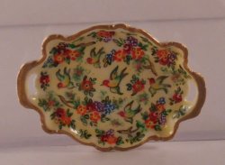 Chintz Bird Handled Tray by Christopher Whitford