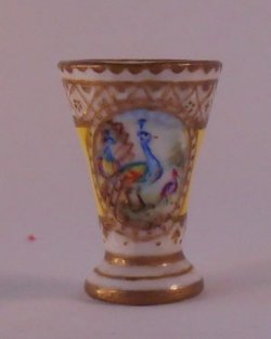 French Peacock Flared Vase by Christopher Whitford