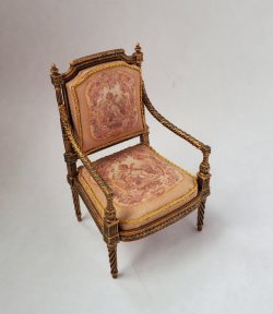 Cherub Print Silk Print French Chair by Alison Davies