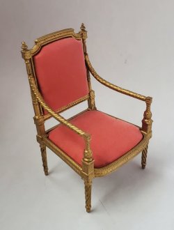Salmon Velvet French Chair by Alison Davies