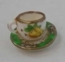 English Fruit Pear Cup & Saucer by Christopher Whitford