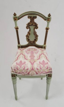 Medalion Silk Print Lyre Chair by Alison Davies