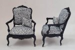 Mosaic Black & White Leather Chair by Alison Davis
