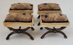 Stool Upholstered #2 in Pettiepoint by Alison Davis