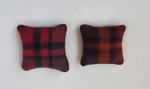 Pair of Wool Plaid Pillows #A