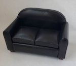 Black Leather Sofa by Desiree Lafuente