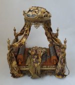 Versace Inspired Bed Upholstered in Pettiepoint by Alison Davis