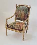 Louis XVI Chair Upholstered in Pettiepoint #1 by Alison Davis