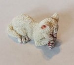 White Sleeping Kitten by Pocket People by Sandra Hendry