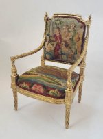 Louis XVI Chair Upholstered in Pettiepoint #5 by Alison Davis