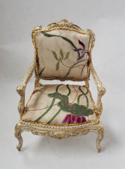Louis XV Chair Upholstered in Antique Silk #3 by Alison Davis