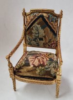 Louis XVI Chair Upholstered in Pettiepoint #6 by Alison Davis