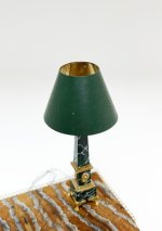 French Empire Table Lamp Green Marble by Keith Bougourd