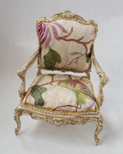 Louis XV Chair Upholstered in Antique Silk #1 by Alison Davis