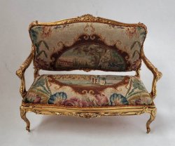 Louis XV Sofa Upholstered in Pettiepoint by Alison Davis