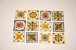 Ceramic Tile Set of 12 Multi Color by Eurosia