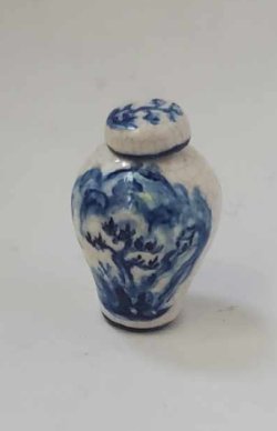 Japanese Crackle Temple Jar #14 by Christopher Whitford