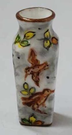 Gien Rambouillet Square Vase Bird by Christopher Whitford