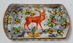 Gien Rambouillet Rectangle Tray Deer by Christopher Whitford