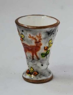 Gien Rambouillet Flared Vase Deer by Christopher Whitford