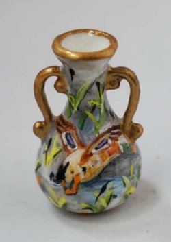 Gien Rambouillet Handled Vase Duck by Christopher Whitford
