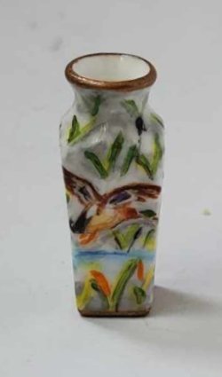 Gien Rambouillet Square Vase Duck by Christopher Whitford