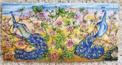 Peacock Tile Panel by Christopher Whitford